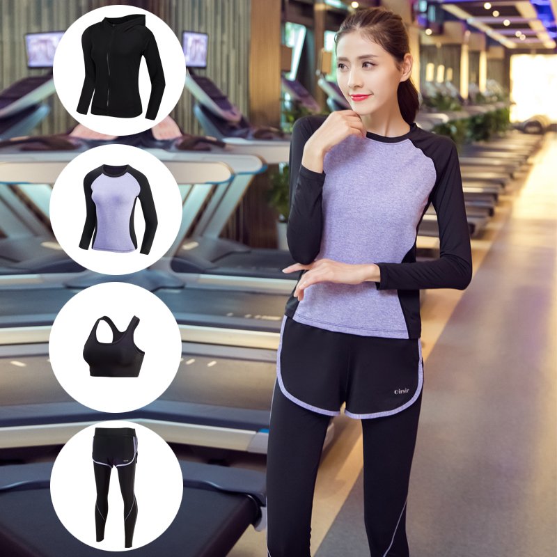 瑜伽服秋冬 跑步服速干衣健身房运动服晨跑运动套装女秋