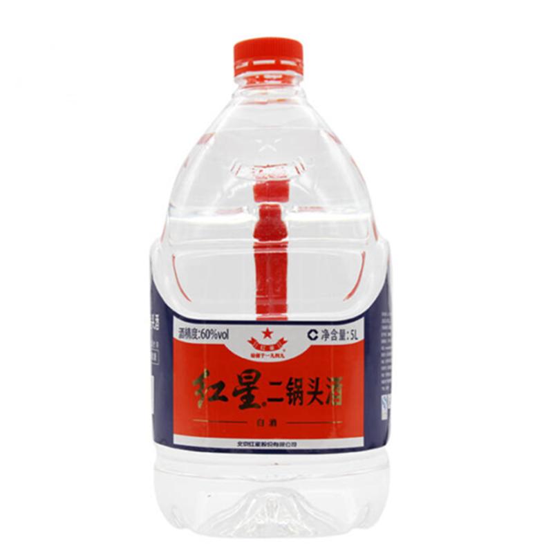 北京红星二锅头 大桶装泡酒 白酒 60度5L