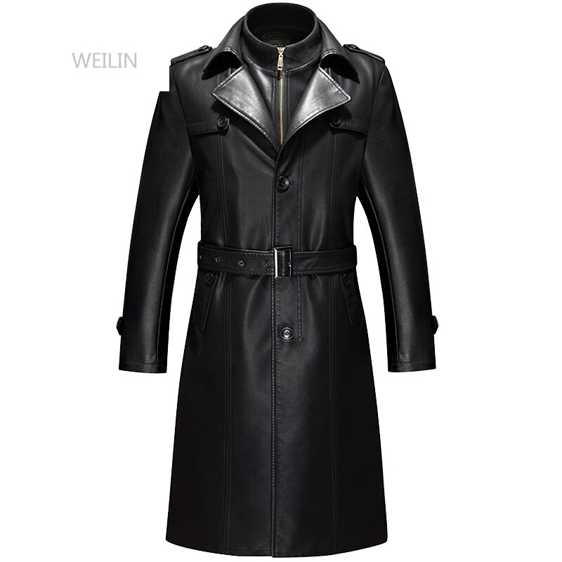 皮风衣图片_女士双排扣皮风衣图片