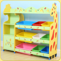 孩威虹 升级版加大型儿童玩具收纳架 储物架 整理架带书柜 绿