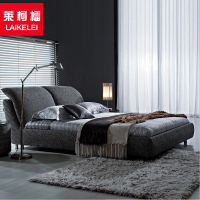 莱柯檑 布艺床港式轻奢ins网红床主卧室双人北欧实木公主软包床双人床1.5米 1.8米高箱储物床