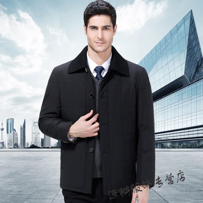 冬装新款老年人棉衣男翻领纯色加厚大码棉服父亲棉袄外套爸爸装