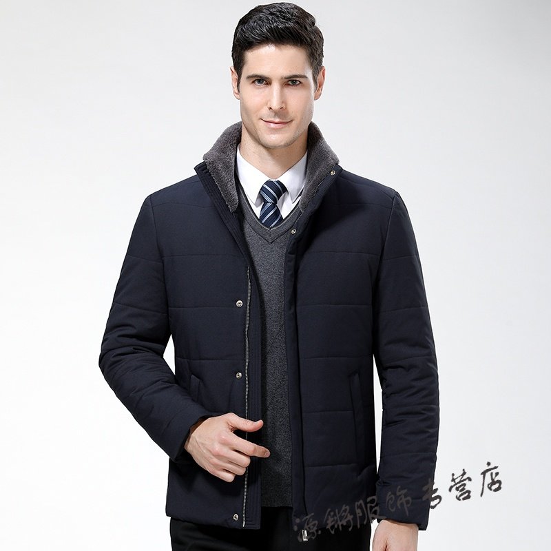 2017冬季新款中年男棉衣短款时尚加厚大码棉服外套父亲棉袄爸爸装