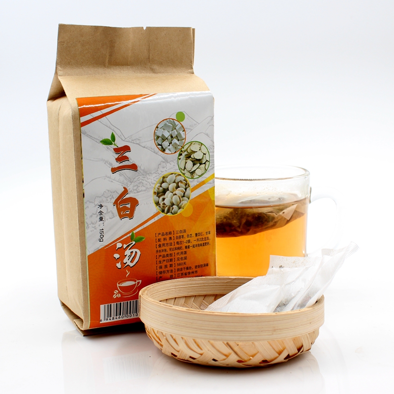 买3送1 三白汤 白茯苓 白芷 薏苡仁 甘草 袋泡茶 150g高清大图