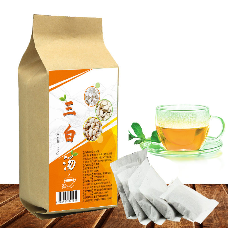 买3送1 三白汤 白茯苓 白芷 薏苡仁 甘草 袋泡茶 150g高清大图