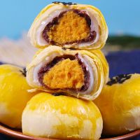  海鸭蛋蛋黄酥红豆味麻薯糕点面包零食早餐送礼休闲小吃 [送礼佳选]2盒彩盒/12枚+手提袋