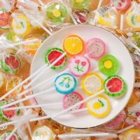 水果味切片棒棒糖硬糖糖果散装批发网红宿舍耐吃解馋小零食