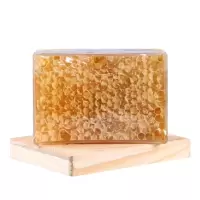 新鲜蜂巢蜜 嚼着吃盒装蜂蜜巢农家自产蜂巢蜂窝蜜蜂蜜带巢 买1送1(两盒装)
