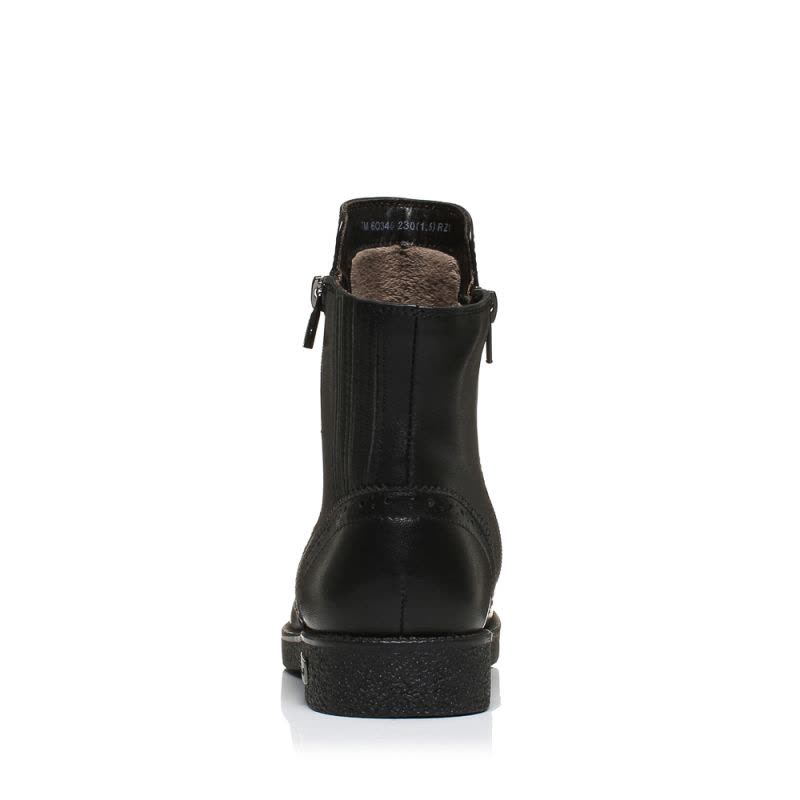 Teenmix/天美意冬专柜同款黑色牛皮方跟女短靴（绒里）6Q340DD6图片