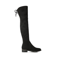 Belle/百丽冬季新品专柜同款方跟长筒靴黑色羊皮女长靴（绒里）BRR80DC7