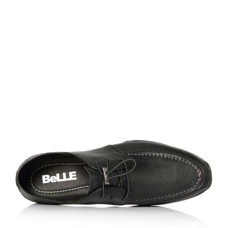 Belle/百丽2018春季新品专柜同款黑色牛皮革男休闲鞋5PM01AM8图片