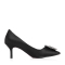 Belle/百丽春新品专柜同款高跟(5-8厘米)细跟黑色沙丁布尖头细高跟通勤浅口女单鞋BADA1AQ8