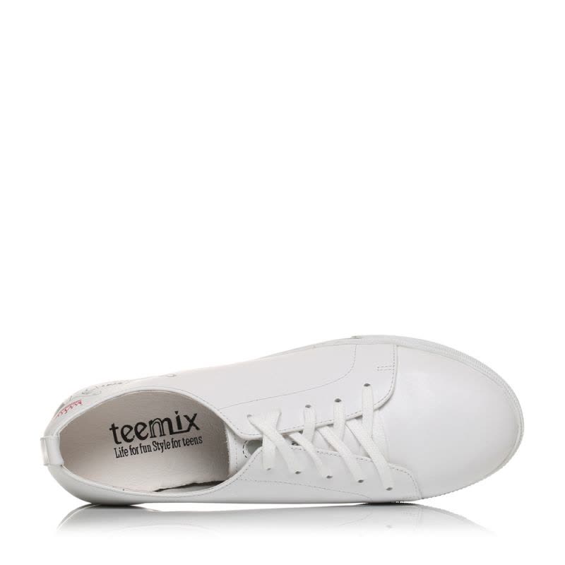 Teenmix/天美意春专柜同款白色牛皮变色卡乐鞋女休闲鞋6V525AM8图片