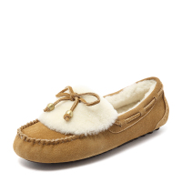 Hush Puppies/暇步士秋季新款专柜同款牛皮革平跟毛里女帆船鞋R1L03CM8