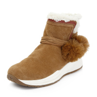 Hush Puppies/暇步士冬新款专柜同款牛皮革女雪地靴06467DD8