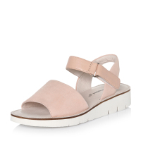 Hush Puppies/暇步士夏季专柜同款牛皮革/羊皮革坡跟女皮凉鞋HMX06BL8