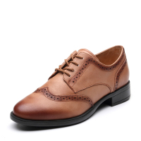 Bata/拔佳2019春新款专柜同款雕花英伦牛皮革女皮鞋单鞋AQ234AM9