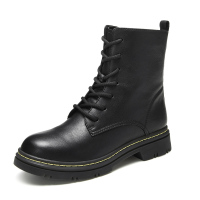 Bata/拔佳2019冬帅气马丁靴拉链皮革女皮靴短靴ins女潮流ZIX01DD9