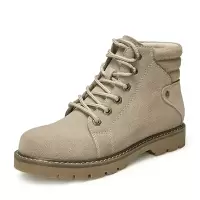 Bata/拔佳2019冬新款英伦帅气牛皮革平底粗跟马丁靴女潮45019DD9