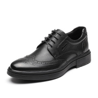 Bata2019冬专柜同款复古布洛克雕花牛皮革商务男士正装鞋YM049DM9