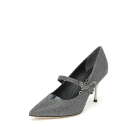 思加图2020春季新款优雅尖头水钻装饰亮线布女浅口单鞋9S676AQ0