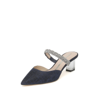 思加图2020春季新款浅口水钻亮线布女后空凉鞋9PV09AH0