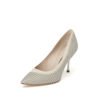 思加图2020春季新款浅口细高跟印花布女单鞋9S665AQ0