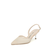 思加图2020春季新款浅口细高跟网布/羊皮革女后空凉鞋9NW14AH0