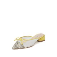 思加图2020春季新款浅口蝴蝶结网布女皮凉鞋9ER24AH0