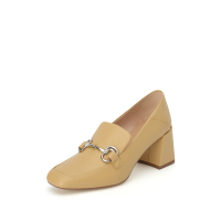 思加图2020春季新款金属装饰油皮绵羊皮革女皮鞋9L329AM0