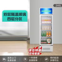 容声(Ronshen)240升家用商用立式侧开小型冰柜直冷双层门饮料展示柜冷柜