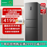 容声Ronshen252L三开门变频风冷无霜一级家用小型租房宿舍电冰箱