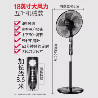 志高(CHIGO)电风扇落地式家用强力小型宿舍台式遥控办公室工业大风力电扇_18英寸机械定时大风力加长电源线