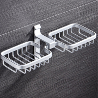 丹乐DANLE 免打孔浴室置物架太空铝肥皂盒沥水架卫生间浴室香皂盒香皂架浴室收纳架卫浴五金挂钩整理架子 哑光