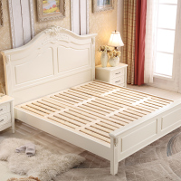 艾帛利 实木床双人床韩式田园卧室实木木质床公主床欧式床高箱储物单人床大床白色