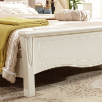 艾帛利 床 实木床 简约欧式韩式卧室家具木质实木床1.5米双人床 白色1.8米田园床婚床公主床