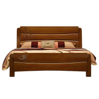 艾帛利(AIBOULLY) 床 实木床1.8米双人床 简约现代1.5米橡胶木床 木质单人床1.2米实木床家具