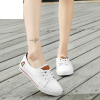 品牌百丽牧貂新款牛皮休闲情侣板鞋大码皮鞋男鞋韩版百搭小白鞋深口平底单鞋女