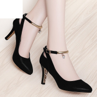 百丽牧貂高跟鞋女细跟女鞋2019秋季新款时尚百搭尖头单鞋韩版仙女风淑女时装鞋