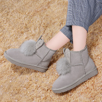 品牌百丽牧貂户外雪地靴女短筒时尚女靴2019新款冬季女士短靴加绒加厚保暖棉鞋