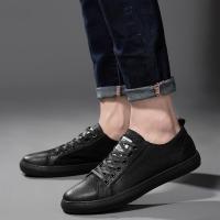 品牌百丽牧貂冬季皮鞋男板鞋英伦韩版时尚休闲鞋男驾车鞋真皮耐脏简约舒适男鞋