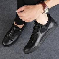 品牌百丽牧貂春季休闲皮鞋男大码46码47轻便潮流都市男鞋韩版百搭板鞋男小黑鞋