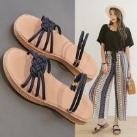 品牌百丽牧貂凉鞋女夏季2021年新款超软不磨脚平底鞋仙女风网红百搭罗马凉拖鞋