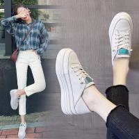 品牌百丽牧貂内增高女鞋厚底显瘦松糕小白鞋女2021新款春季时尚休闲懒人单鞋子