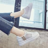 品牌百丽牧貂帆布鞋女2021新款春夏季透气网面鞋厚底休闲百搭内增高小白鞋