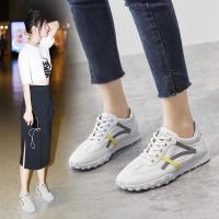 品牌百丽牧貂运动鞋女2021年春秋季新款鞋子女透气百搭平底轻便帆布小白阿甘鞋