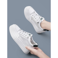 品牌百丽牧貂透气小白鞋女不臭脚夏季薄款2021年新款小个子厚底夏天网面休闲鞋