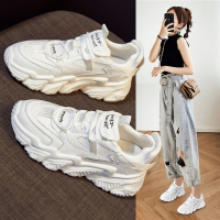 品牌百丽牧貂老爹鞋女鞋子2021年新款春季百搭春秋运动鞋厚底小白鞋ins潮