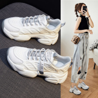 品牌百丽牧貂老爹鞋女鞋子2021新款春季百搭厚底小白休闲运动鞋ins潮