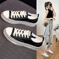 品牌百丽牧貂2021新款春季女鞋子ulzzang帆布鞋韩版百搭小白鞋休闲板鞋ins潮鞋